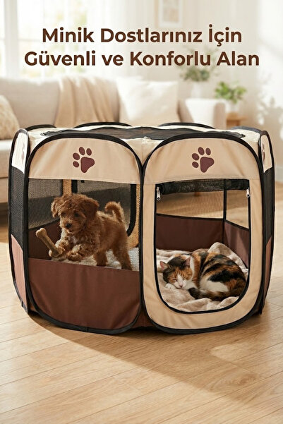 Arfseb Taşınabilir Katlanabilir İç Ve Dış Mekan Fileli Kedi ve Köpek Pet Oyun...