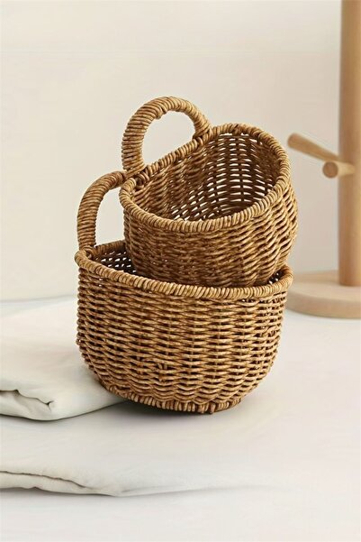 Bayev Αγαπημένο 9152 Σετ 2 τεμαχίων από ρατάν, κρεμαστή γλάστρα, ψάθινη διακο...