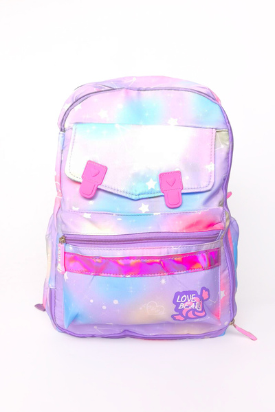 Ecrou Yan Açılan Kapaklı Sırt Çantası Lila 43x30x13