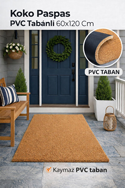 Gereksiz Şeyler Pvc Tabanlı Kıl Koko Paspas - Kapı Önü Paspası - 60x120 Cm