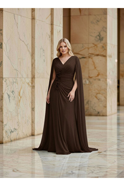 MAXXE 6157ŞİF KOLLU ŞİFON ELBİSE