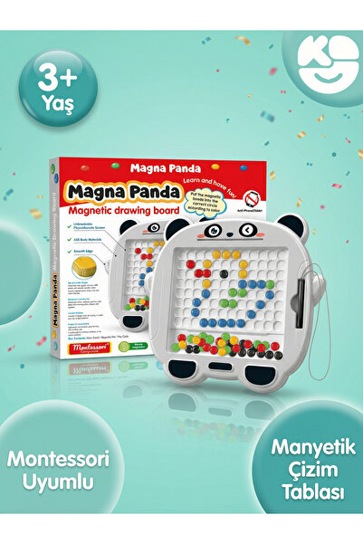 kidva Manyetik Kodlama Tableti Magna Panda 80 Boncuk 16 Desen Kartı Ekransız ...