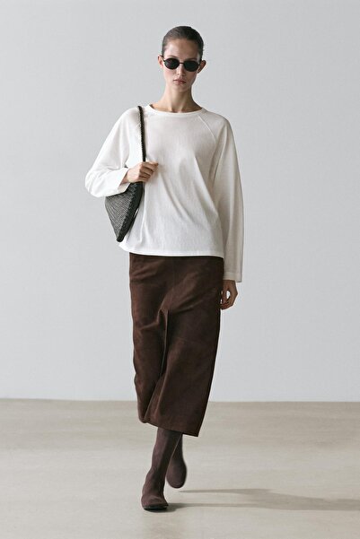 Massimo Dutti %100 pamuklu uzun kollu t-shirt