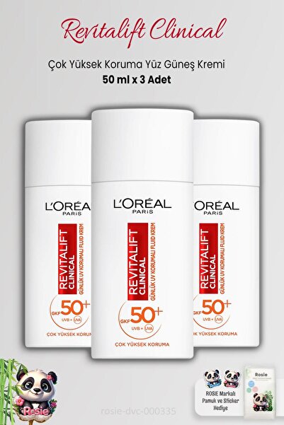 L'Oreal Paris 3 Adet Loreal Paris Revitalift Clinical SPF 50+ Yüz Güneş Kremi...