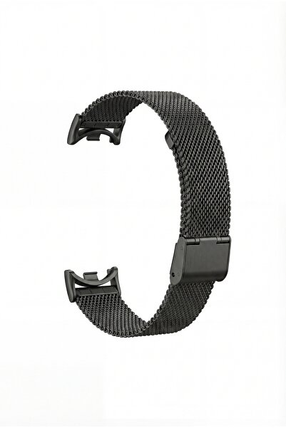 Fibaks Xiaomi Mi Band 8/9/10 Uyumlu Paslanmaz Kasa Klipsli Metal Hasır Kordon...