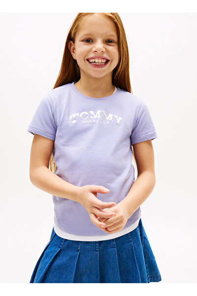 Tommy Hilfiger Baskılı Lila Kız Çocuk T-Shirt KG0KG08974C5U