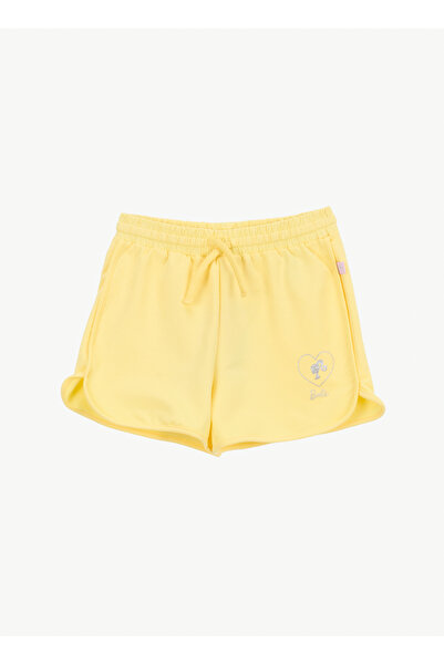 Barbie Yüksek Bel Normal Sarı Kız Çocuk Şort BRB6SG-SRT6002