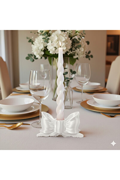 Dumledo Beyaz Kurdele Fiyonk Pinterest Mumluk Şamdan | 2 Adet