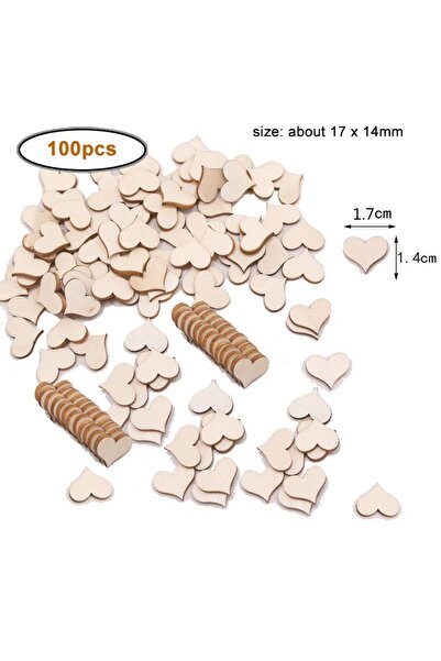 Choice A 100pcs/lot DIY Blank Mini Heart Wood Slices Discs Wood Heart Love Bl...