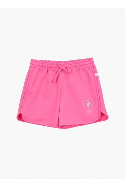 Barbie Yüksek Bel Normal Fuşya Kız Çocuk Şort BRB6SG-SRT6002