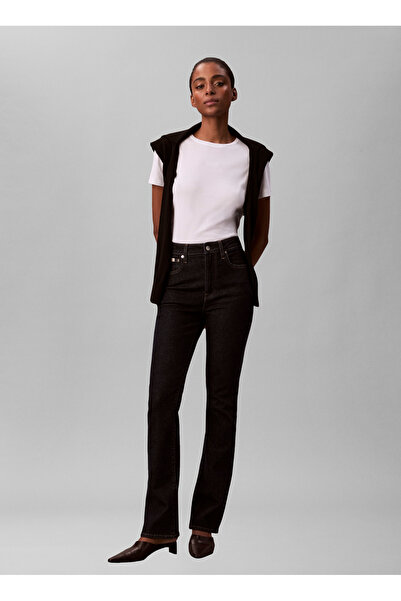 Calvin Klein Beyaz Kadın Standart Fit Desenli T-Shirt SS SUPIMA FINE INTERLOC...