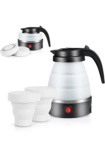 Generic غلاية كهربائية قابلة للطي من لينجي، سعة 600 مل، غلاية كهربائية للسفر،...