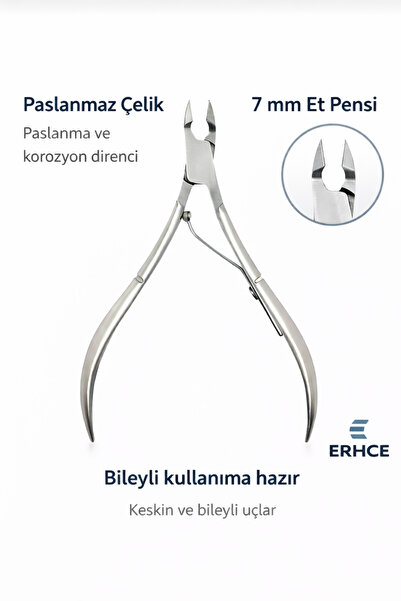 ERHCE ET Pensi 7mm Profesyonel Kullanıma Hazır Bileyli Paslanmaz Çelik