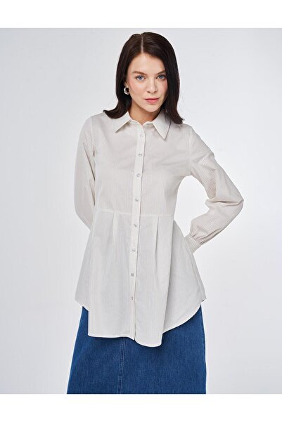 KYR Βαμβακερό τουνίκ με λεπτομέρεια από πλέγμα, γκρι