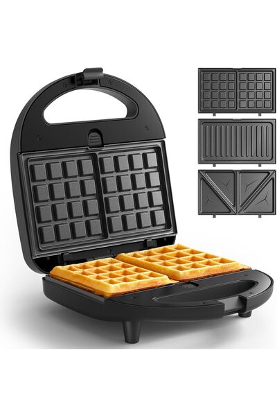 Generic CROWNFUL 3 in 1 Sandwich Maker, Waffle Maker & Grill, 750W Electric P...