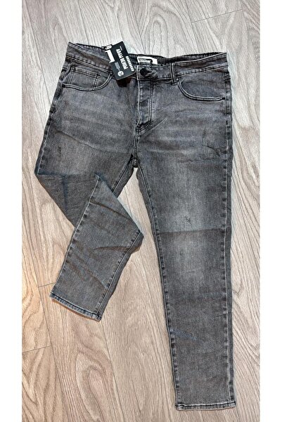 Adam MEN'S GREY JEANS, TAPERED FIT, MID WAIST