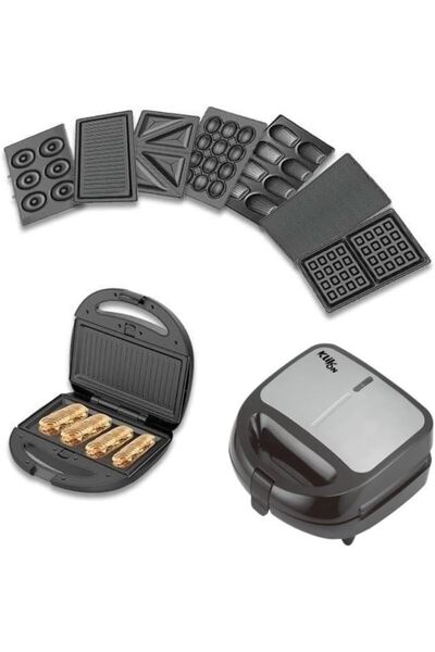 Generic 6-In-1 Non-Stick Multi Snacks Maker with Sandwich/Panini-Grill-Waffle...