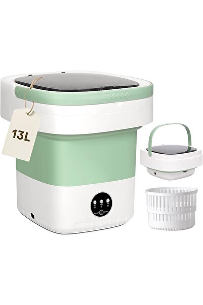 Generic غسالة ملابس محمولة، غسالة صغيرة بسعة 13 لتر مع مجفف دوار، غسالة ملابس...