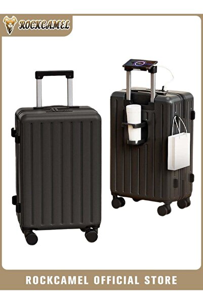 ROCKCAMEL ABS Hard Shell Travel Luggage With Durable Wheels, Multifunction Su...