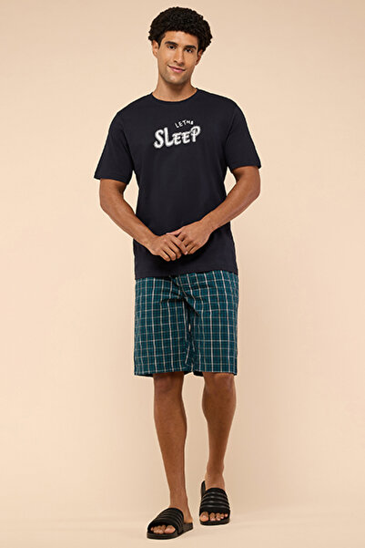 R&B Men's Dark blue Printed Lounge Set