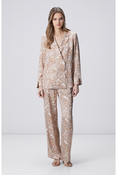 Network Tarçın Yaprak Desenli Pantolon