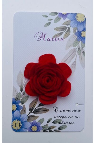 Creatii fetru Handmade Felt Rose Martisor - Spring Gift, Traditional Romanian...