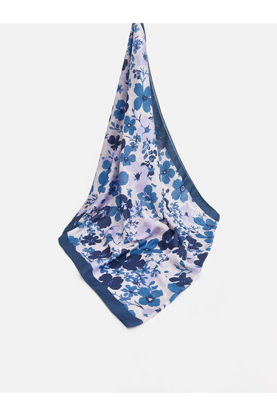 LC Waikiki Lcw Modest Blue Voile Floral Women's Shawl with Nevavm Difference