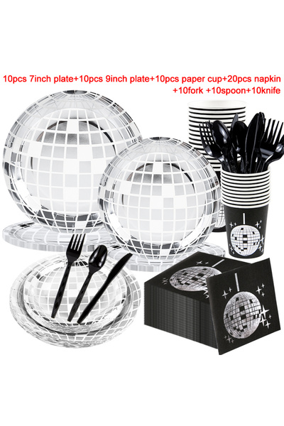 Choice مجموعة من 80 قطعة من أدوات المائدة الورقية للاستخدام مرة واحدة، بتصميم...