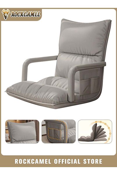 ROCKCAMEL Floor Sofa with Armrests and Storage Pockets