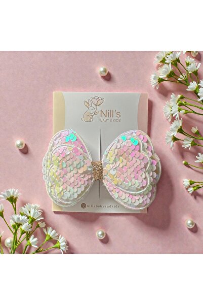 Nills Baby & Kids Pullu Fiyonk Çıtçıtlı Saç Tokası – Beyaz