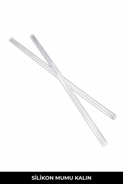 Japon Pazarı Aksaray 11.2 mm İnce Silikon Mum 30 cm Şeffaf | Sıcak Silikon Çu...
