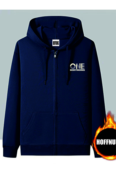 HOFFNUNG Unisex Cotton Oversize "One Hoffnung" Printed Hooded Collar Comforta...