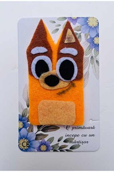 Creatii fetru Păpușă cu degete Bingo (albastru) – Mărțișor din pâslă realizat...