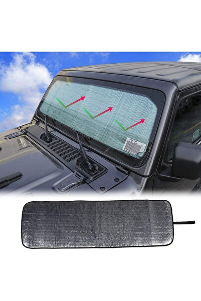 Generic واقي شمس فودونالا للزجاج الأمامي لسيارة جيب JL، واقي شمس للنوافذ لسيا...