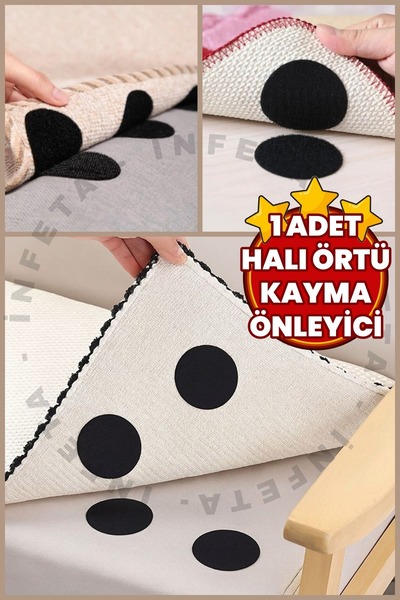 İnfeta 1 Adet Halı Kilim Koltuk Örtüsü Kayma Önleyici Sabitleyici Cırt Yıkana...