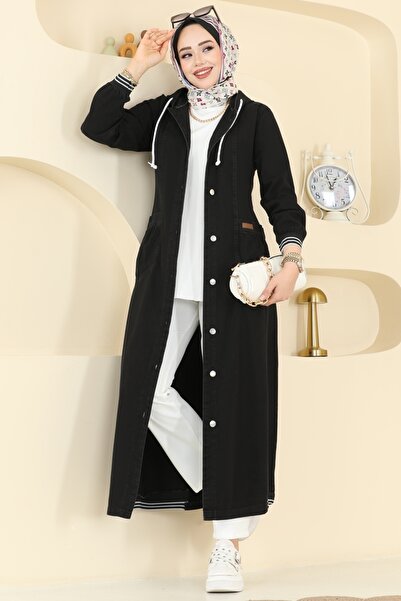 ModaMerve Cep Armalı Kot Kap 7603ORG1169-MS Siyah Kot