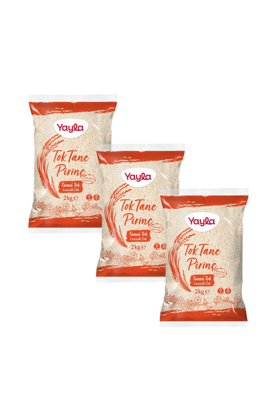 Yayla Tok Tane Pirinç 2 kg x3