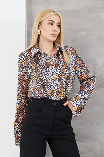 zenne Leopard Patterned Shirt Brown