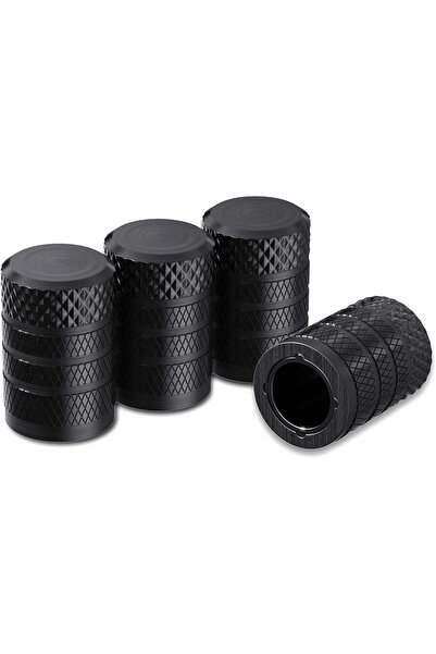 Generic CKAuto Tire Valve Stem Caps, Black, 4 pcs/Pack, Anodized Aluminum Tir...