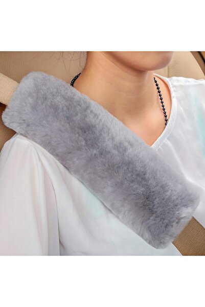 Generic Soft Genuine Sheepskin Wool Auto Seat Belt Cover Seatbelt Shoulder Pa...