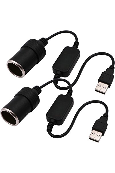 Generic كابل محول من منفذ USB-A ذكر إلى مقبس ولاعة سجائر سيارة 12 فولت أنثى (...