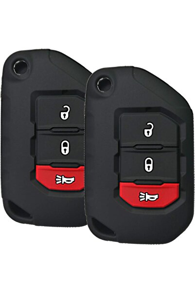 Generic Alegender Qty(2) Black 3 Buttons Flip Key Cover Case Fob Holder Bag R...