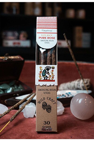 Namaruna 30g Bețișoare de tămâie aurii cu rășină de trandafir (6 buc.)