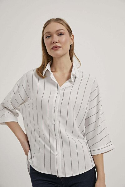 Arma Life Armalife 4577 Half Sleeve Striped Women's Shirt
