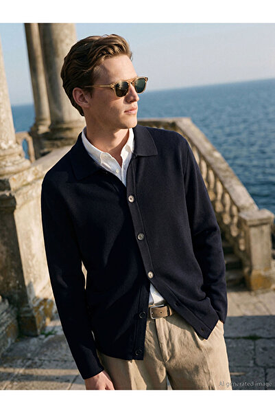 LC Waikiki Rmz Gi̇yi̇m Farkiyla Standardfit Men's Knitwear Cardigan