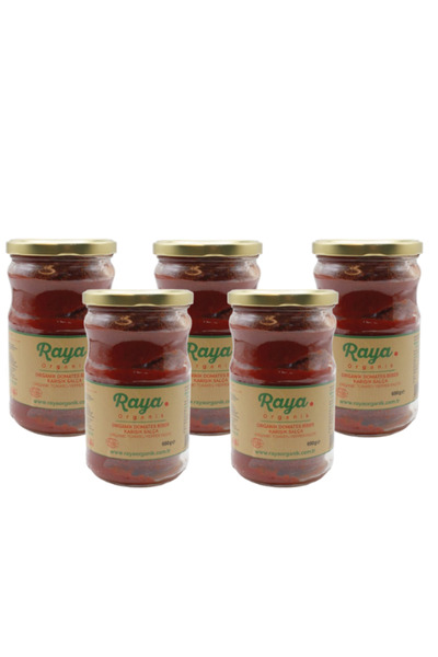 Raya Organik Organik Domates Biber Karışık Salça 5'li Paket (650 g x 5)