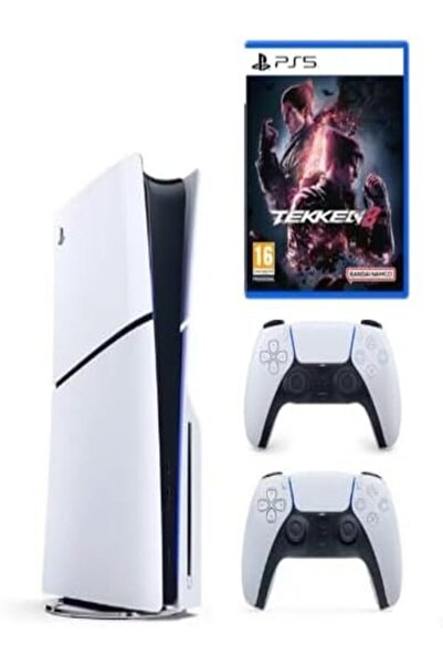 SIE Sony PlayStation 5 Slim Disc with Extra Dualsense White Controller + TEKK...