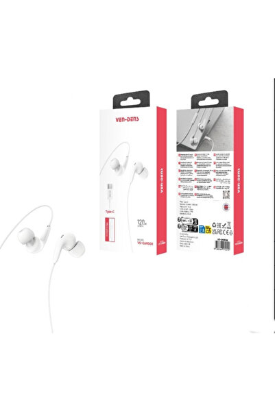 VEN-DENS سماعات رياضية بأسلاك من نوع Type-C طراز VD-EAR008، تتميز بثباتها الم...