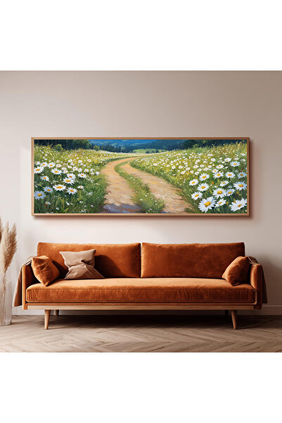 Dekorsiahome Ahşap Çerçeveli Panoramik Oturma Odası Salon Tablosu UZ0128