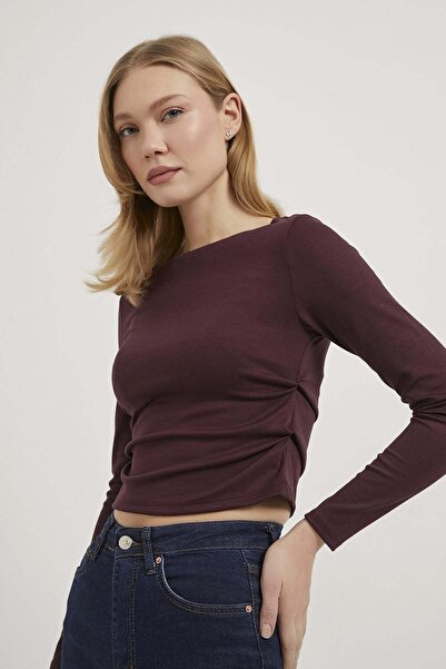 Arma Life Armalife 1513 Kayik Yaka Büzgülü Women's Bodysuit